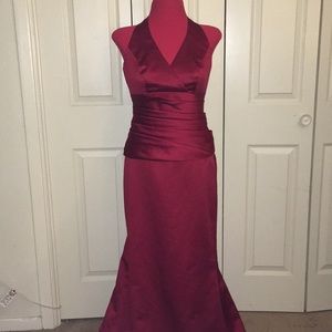 2 piece halter formal dress